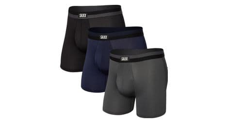 Boxer saxx sport mesh brief fly(3  pack) negro azul gris s