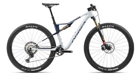 Orbea oiz m10 volledig geveerde mtb shimano xt 12s 29'' zilver grijs blauw carbon blik 2024