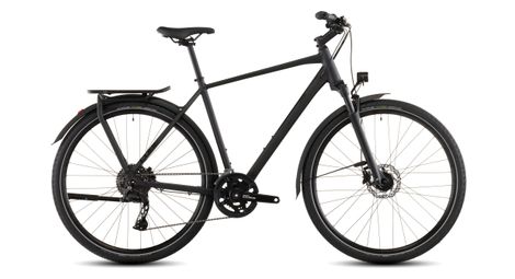 Bicicletta da trekking Cube Kathmandu Pro con cambio Shimano Cues 10S, manubrio da 700 mm, colore nero carbone, modello 2026