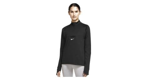 Nike dri-fit element trail 1/2 zip long sleeve top zwart dames