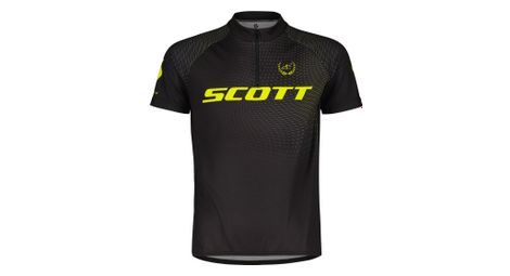 Maillot de manga corta Scott RC Pro júnior Negro/Amarillo fluorescente