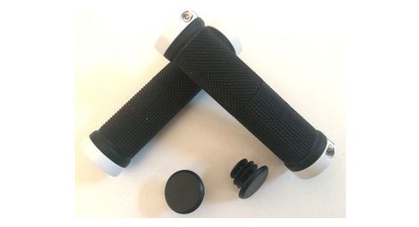 Poignee velo double collier blanc.