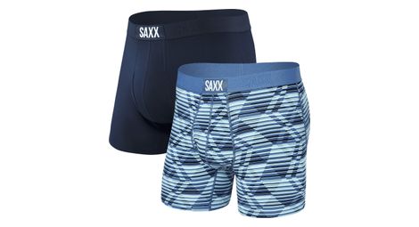 Saxx ultra super soft brief fly (pack of 2) dazed argyle/navy men's