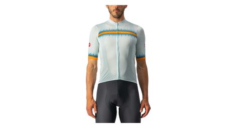 Maillot manches courtes castelli grimpeur bleu