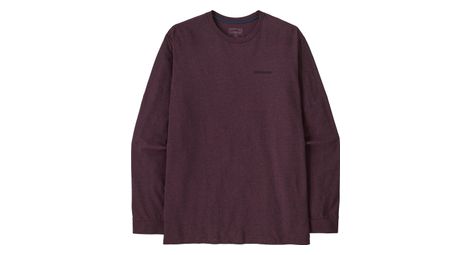 Maglietta a maniche lunghe Patagonia P-6 Logo Responsibili-Tee bordeaux da uomo