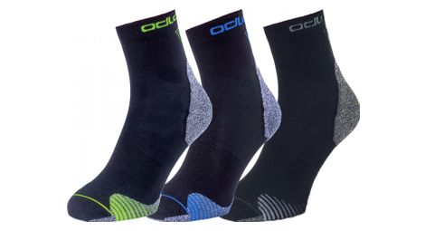 Chaussettes odlo ceramicool quarter multicolor unisex pack de 3 paires