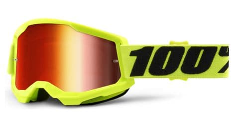 100% strata 2 yellow goggle - red mirror lens