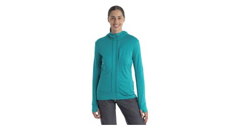 Veste a capuche femme icebreaker merinos quantum iii turquoise