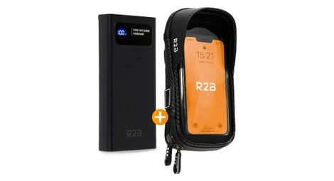 Support téléphone pour velo - robuste et étanche pour vélo - rotation à 360 degrés + banque d'énergie 10 000 mah