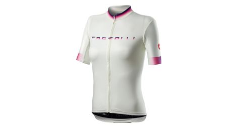 Maillot manches courtes femme castelli gradient blanc ivoire