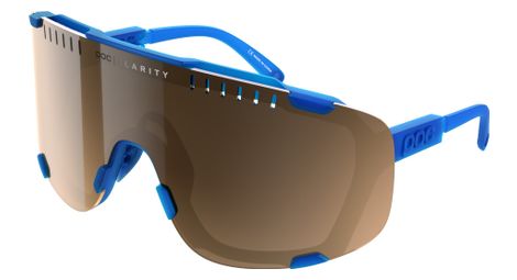 Poc devour opal blue sunglasses - translucent brown/silver mirror lenses