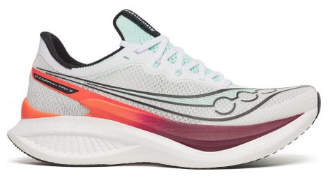 saucony endorphin pro 5 running shoes for men in white red