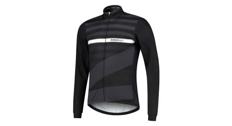Veste Velo Hiver Rogelli Stripe - Homme - Noir/Blanc