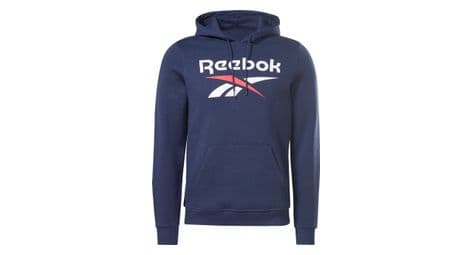 Sudadera con capucha reebok big logo azul m