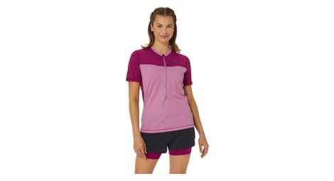 Maillot de manga corta asics fujitrail runrosa para mujer