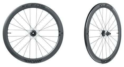 pair of miche kleos rd dx 50 50 tubeless 700 disc wheels 12x100mm 12x142mm centerlock