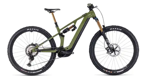 Cube stereo hybrid one55 c:68x tm 750 electric full suspension mtb shimano deore xt 12s 750 wh 29'' olive green 2024