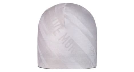 Buff Solid Black Beanie White