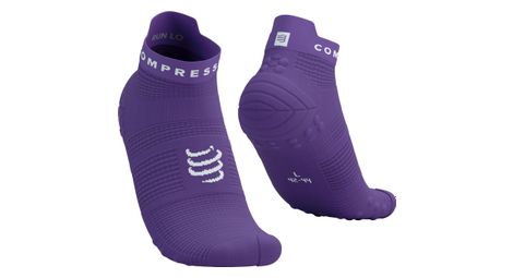 Calcetines compressport pro racing v4.0 run low violeta