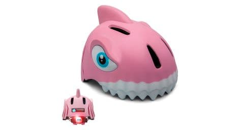 Casque de vélo pour enfants | requin rose | crazy safety | certifié en1078