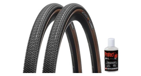 Hutchinson touareg 700mm tubeless ready laterales blandos hardskin tan + paquete protect'air preventer