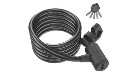 Antivol cable syncros masset  cle  12x1850 mm noir