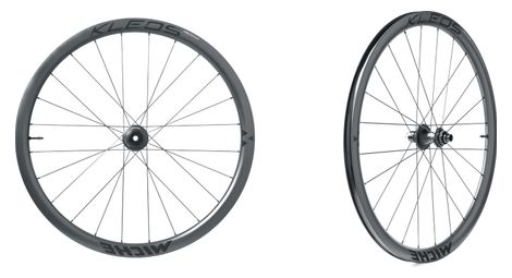 pair of miche kleos rd dx 36 36 tubeless 700 disc wheels 12x100mm 12x142mm centerlock