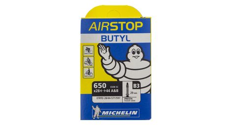 Tubo b3 airstop butil road bike michelin bx 650x28 / 44 presta 29mm