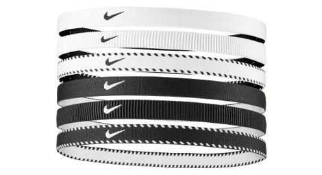 Mini bandeaux tête (x6) nike flex classic noir/blanc