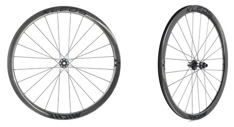 pair of miche kleos dx 36 36 tubeless 700 disc 12x100mm 12x142mm centerlock wheels