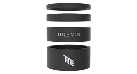 Kit d'entretoises de Jeu de Direction en Carbone Title 1 1/8″ Noir