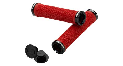 Sram locking grips red con abrazaderas dobles y tapones de extremo