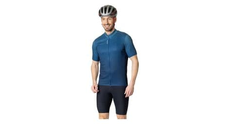 Maillot manches courtes zippé odlo essential turquoise / bleu