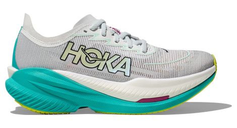 Chaussures running hoka mach x 2 blanc/bleu femme