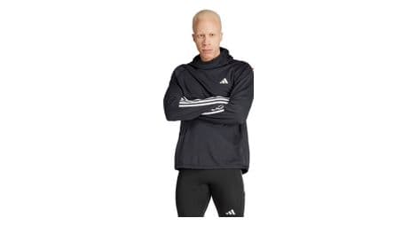 Haut à capuche adidas own the run 3 bandes noir homme