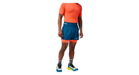 Pantalones cortos brooks high point 2.0 5inch 2-in-1 azul/rojo hombre
