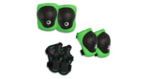 Equipement de protection vert crazy safety pour les coudes, genoux et poignets | cyclisme | skate | inline | certifié