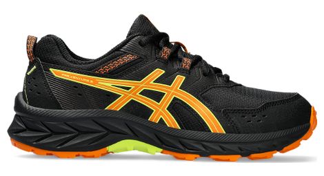 Asics pre venture 9 gs nero arancione scarpe da trail per bambini 37