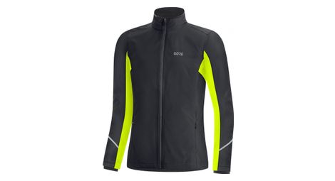 Chaqueta de running para mujer gore wear r3 parcial gore-tex infinium negra/amarilla