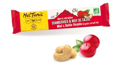 Barre energetique meltonic cereales bio cranberries noisettes 30g