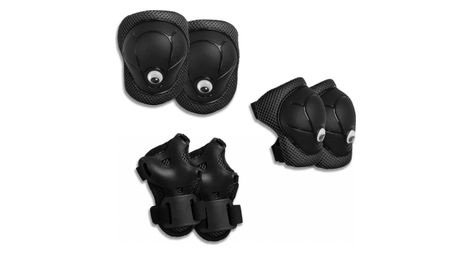 Equipement de protection noir crazy safety pour les coudes, genoux et poignets | cyclisme | skate | inline | certifié