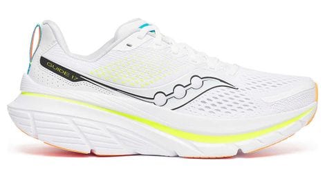 Chaussures running saucony guide 17 blanc/jaune/bleu homme 