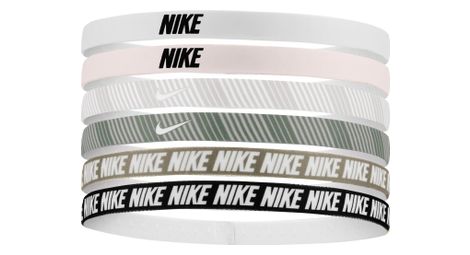 Mini bandeaux tête (x6) nike flex classic printed rose/vert