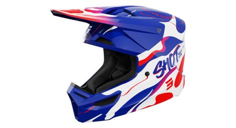 Casque Integral Shot Furious Enfant Beast Bleu Rouge Brillant