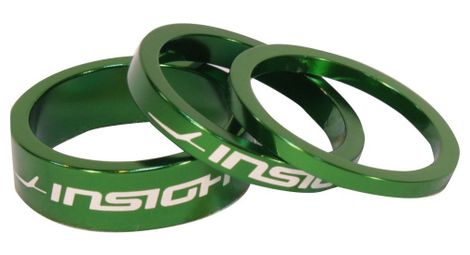 Insight 1-1/8'' x3 spacers green