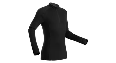 Forclaz zip trek 500 merino camiseta de manga larga negra s