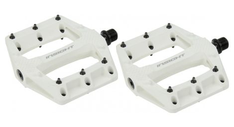 pair of insight thermoplastic du flat pedals white