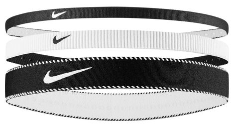 Mini bandeaux tête (x3) nike flex classic mixed noir/blanc