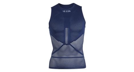 unisex unterhemd armellos pro mesh kragen blau