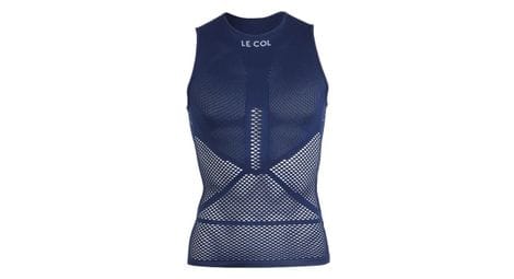 Unisex unterhemd ärmellos pro mesh kragen blau